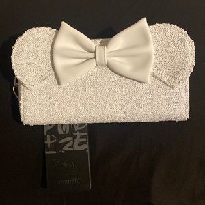 Loungefly Minnie Mouse Sequin Wedding Zip Around Wallet